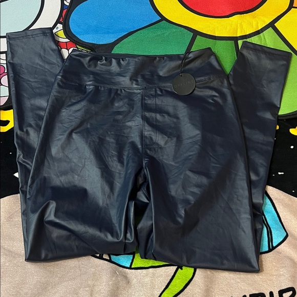 Aerie OFFLINE NAVY Faux Leather Real Luxe Leggings NWT - Picture 2 of 10